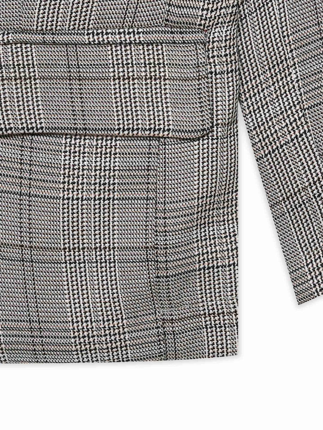 Brown & Beige Checkered Kids Casual Blazer
