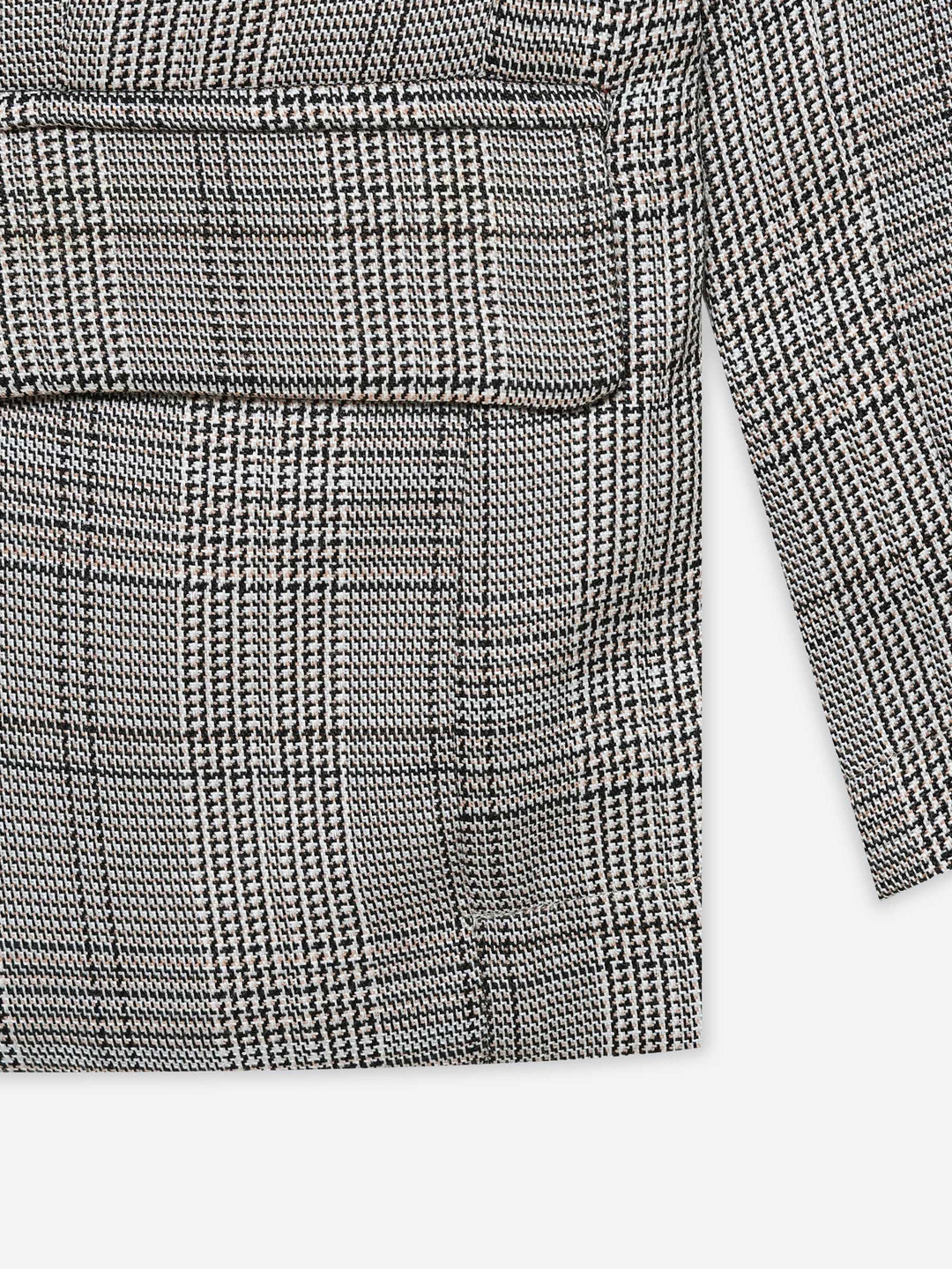 Brown & Beige Checkered Kids Casual Blazer