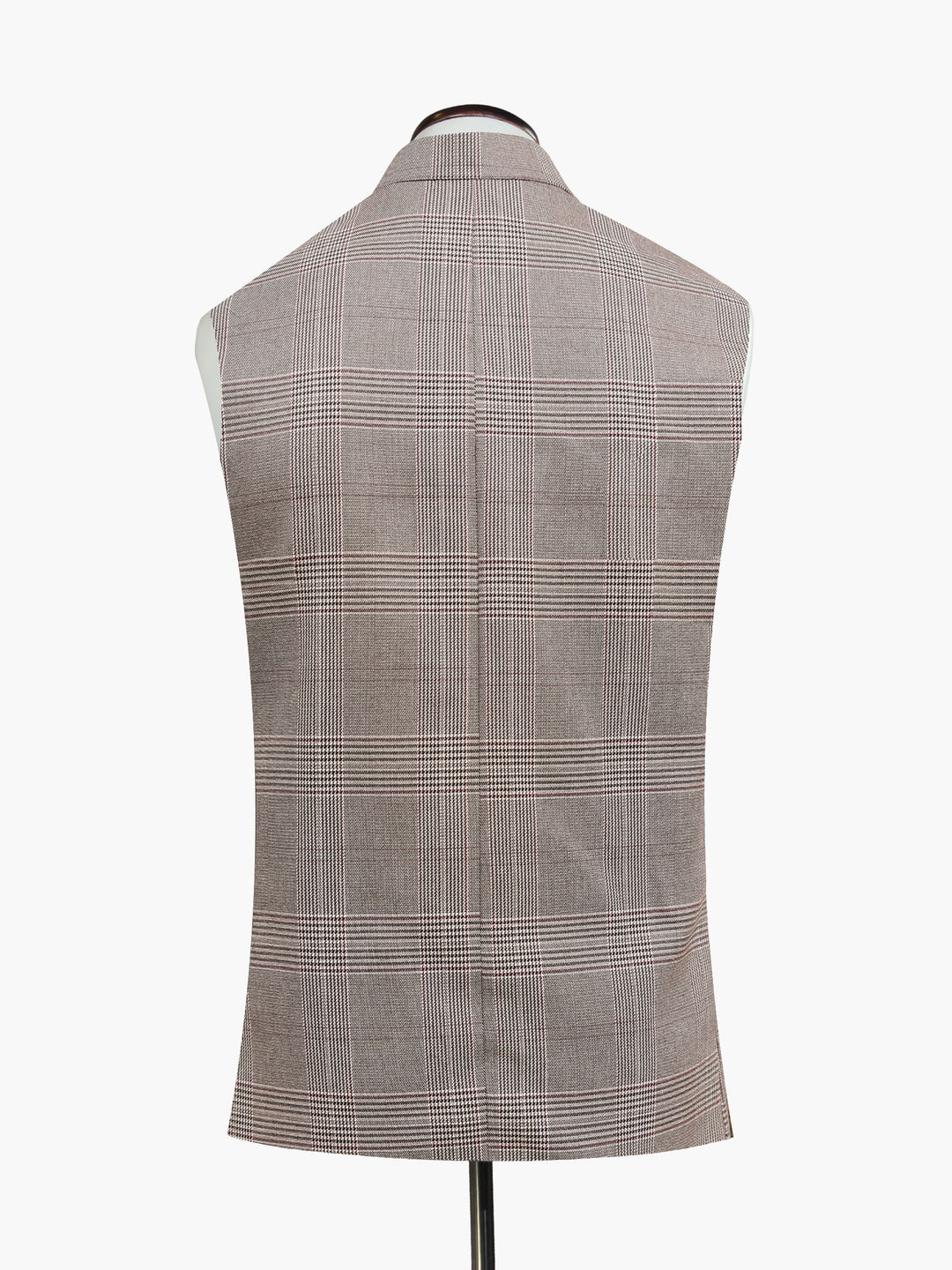 Brown Checkered Formal Waistcoat