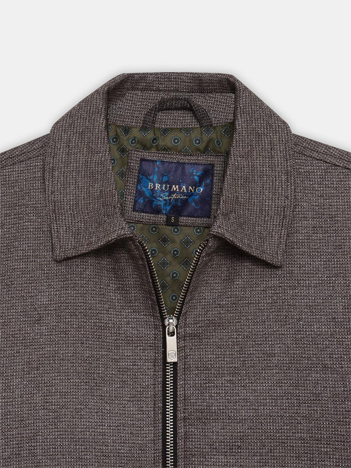 Brown Dobby Patterned Wool & Cashmere Blended Jacket - Sartoria