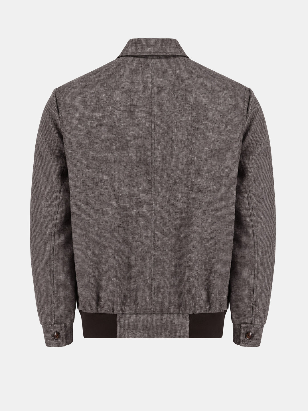 Brown Dobby Patterned Wool & Cashmere Blended Jacket - Sartoria