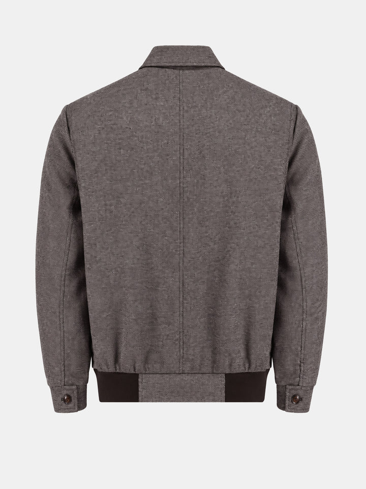 Brown Dobby Patterned Wool & Cashmere Blended Jacket - Sartoria