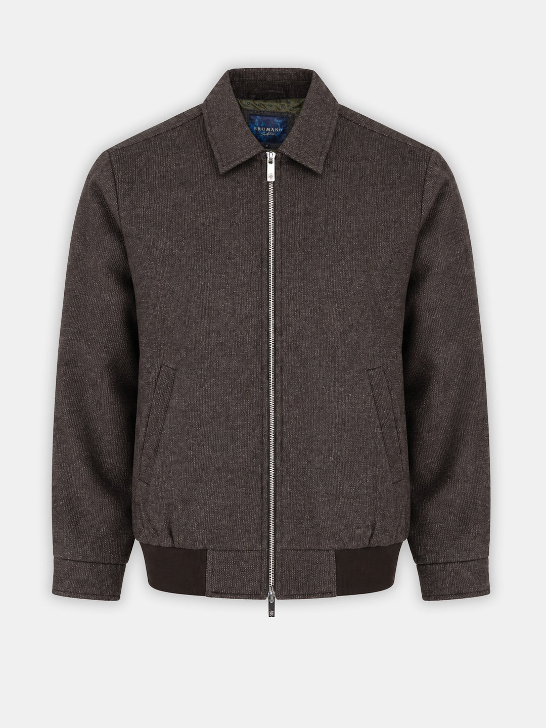 Brown Dobby Structured Wool & Cashmere Blended Jacket - Sartoria