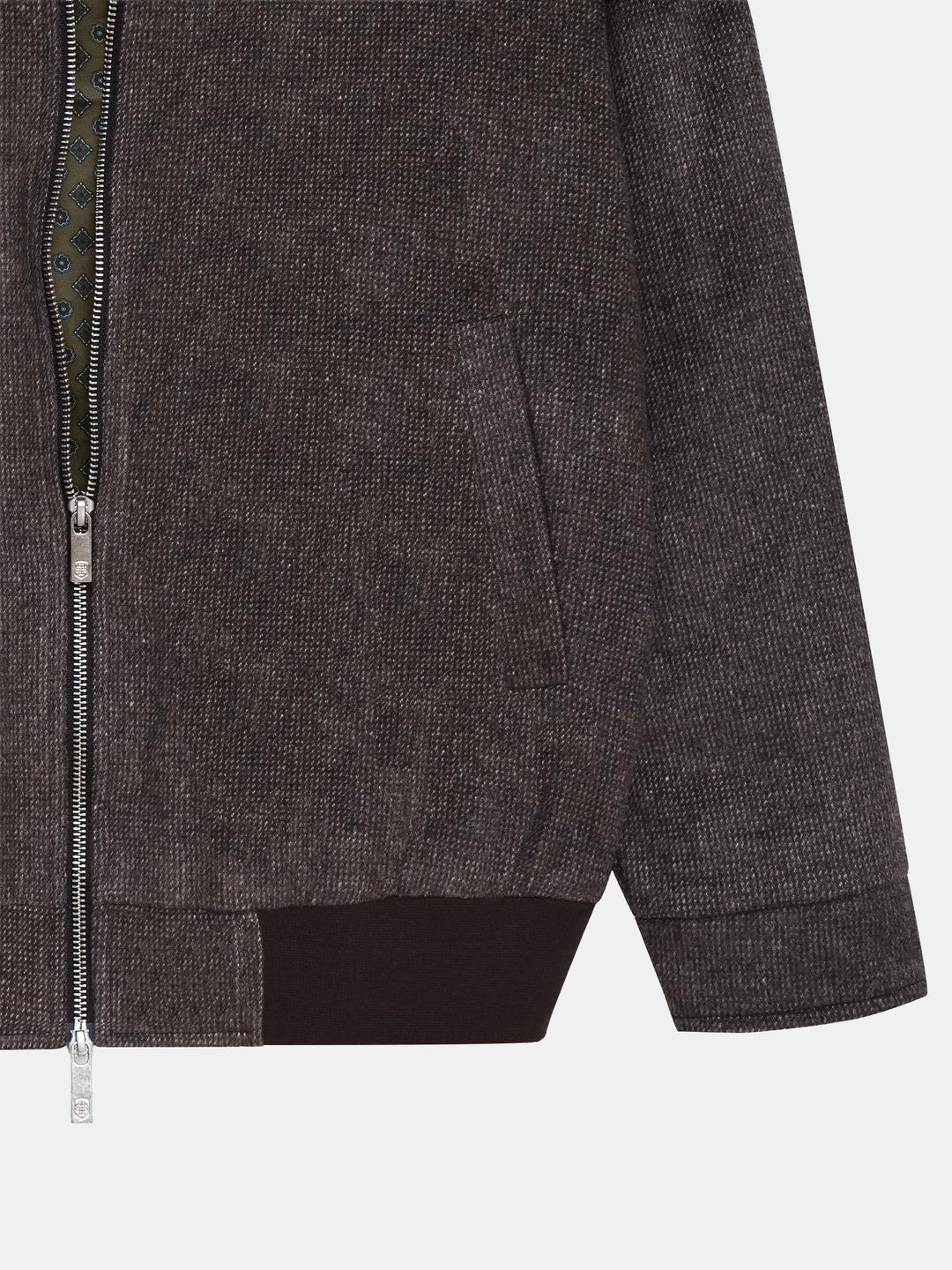 Brown Dobby Structured Wool & Cashmere Blended Jacket - Sartoria