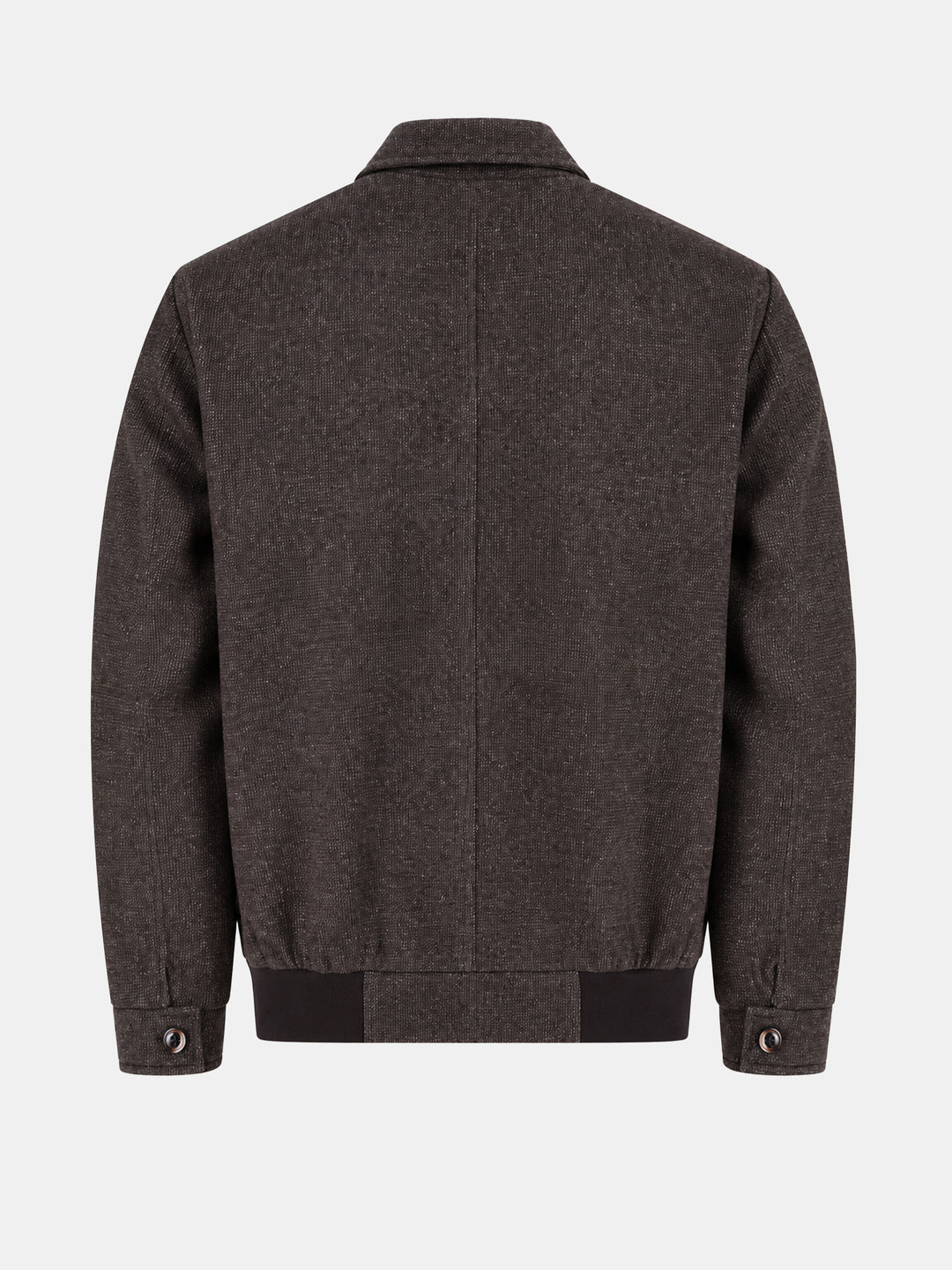 Brown Dobby Structured Wool & Cashmere Blended Jacket - Sartoria