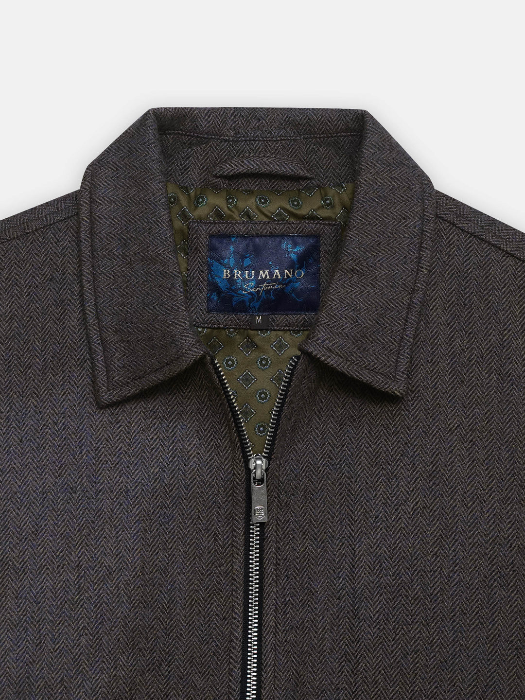 Brown Herringbone Structured Wool & Cashmere Blended Jacket - Sartoria
