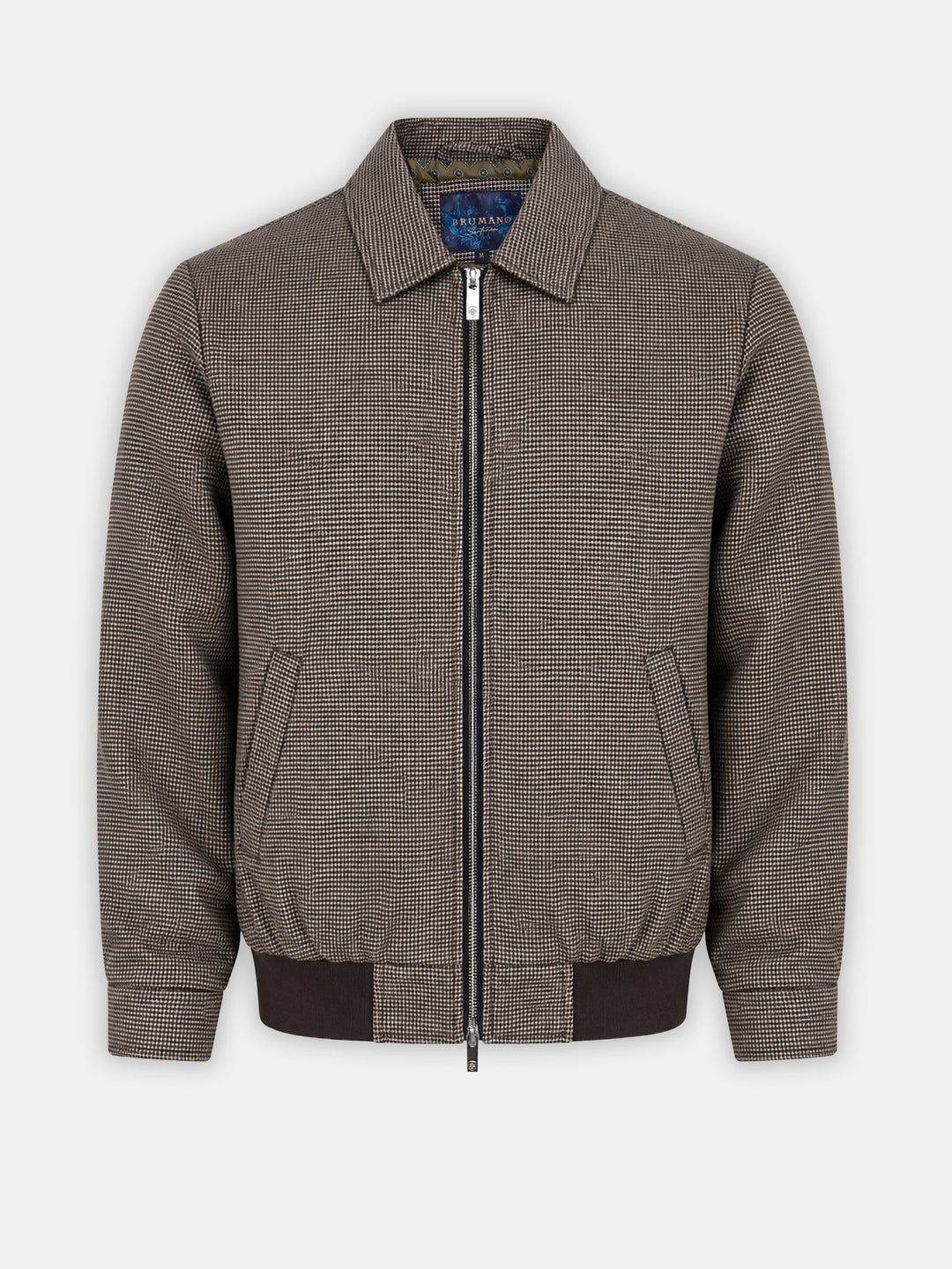 Brown & Mustard Micro Checkered Wool & Cashmere Blended Jacket - Sartoria