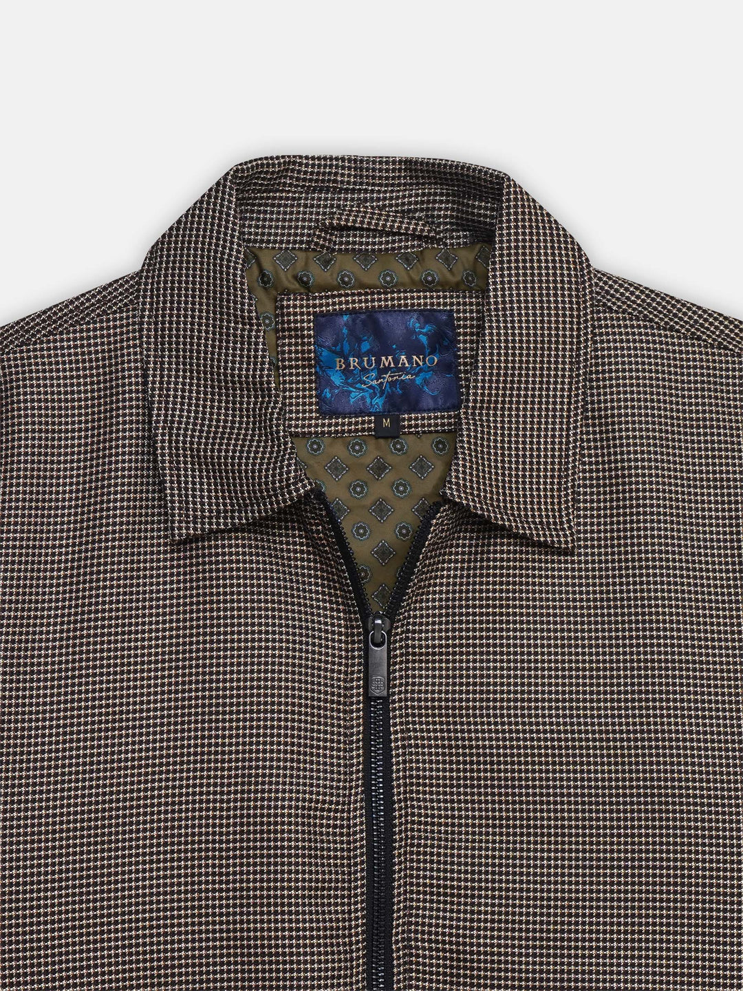 Brown & Mustard Micro Checkered Wool & Cashmere Blended Jacket - Sartoria