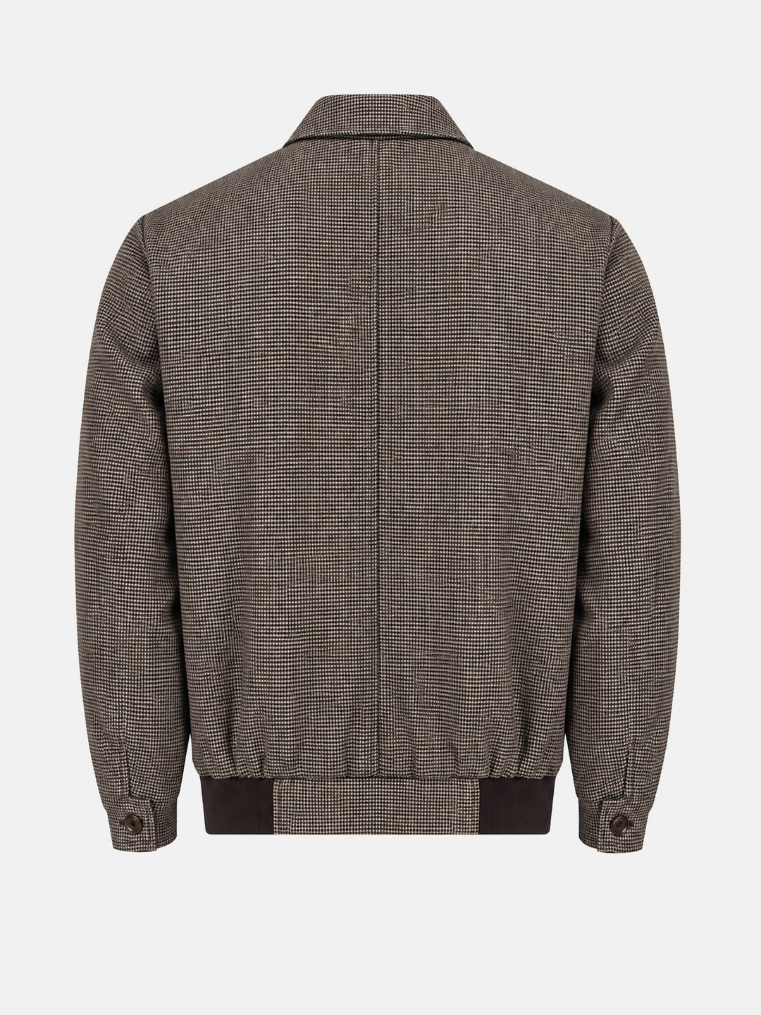 Brown & Mustard Micro Checkered Wool & Cashmere Blended Jacket - Sartoria