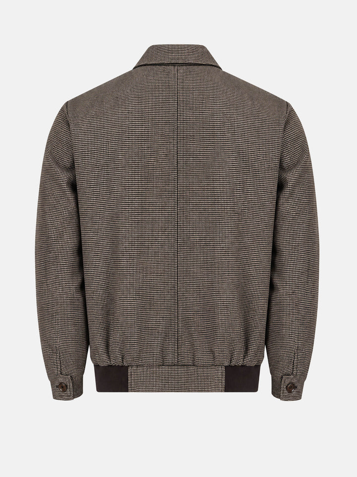 Brown & Mustard Micro Checkered Wool & Cashmere Blended Jacket - Sartoria