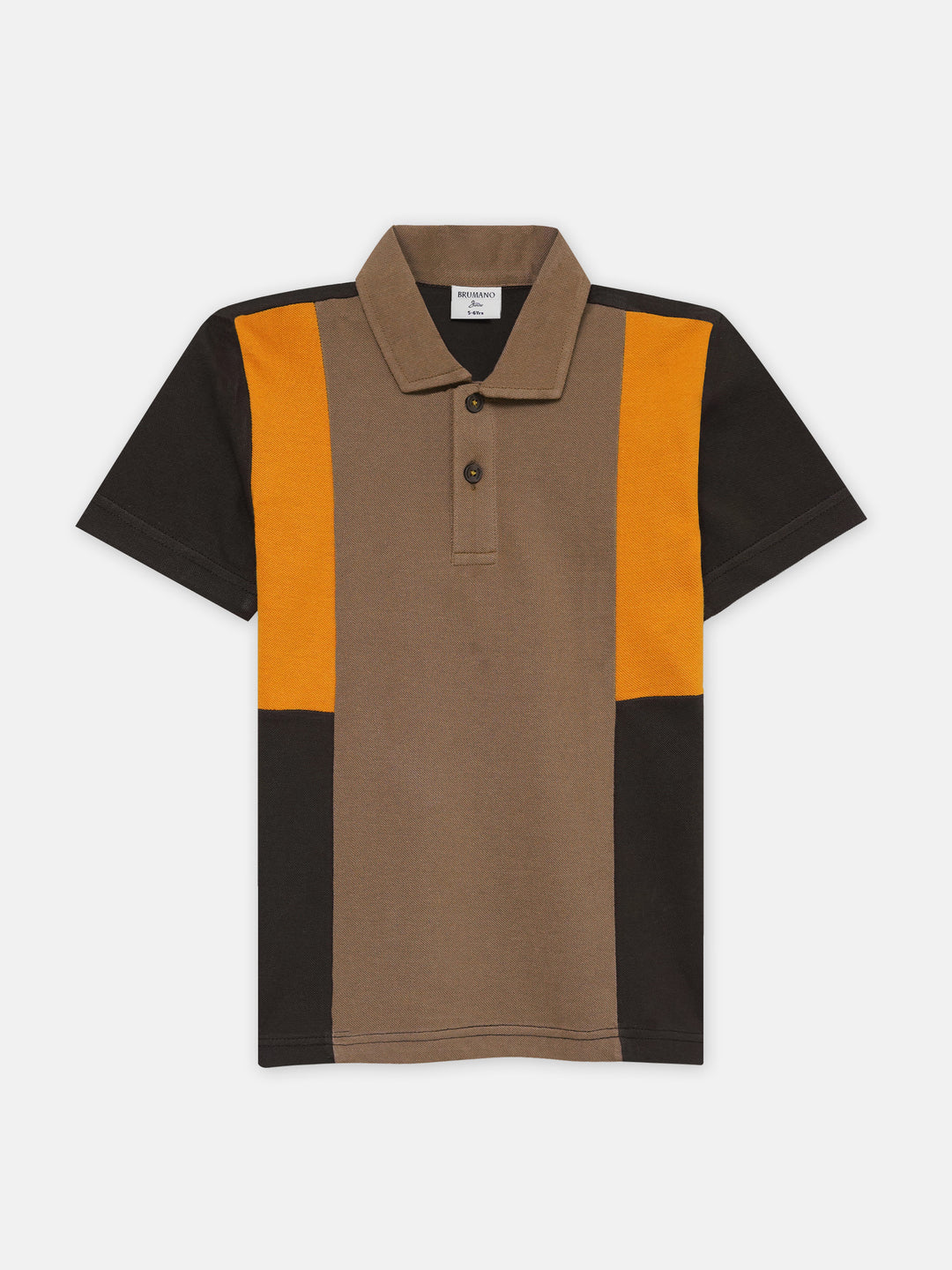 Brown orange contrast panel pique polo junior brumano pakistan