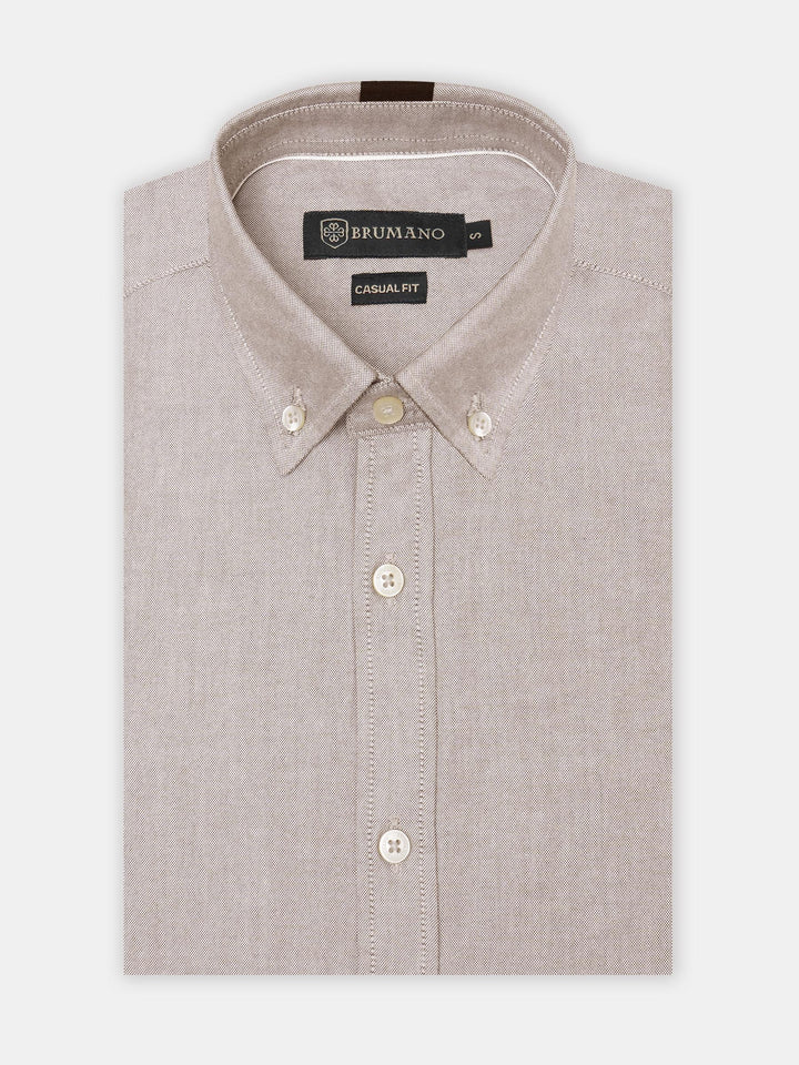 Brown Oxford Button Down Shirt