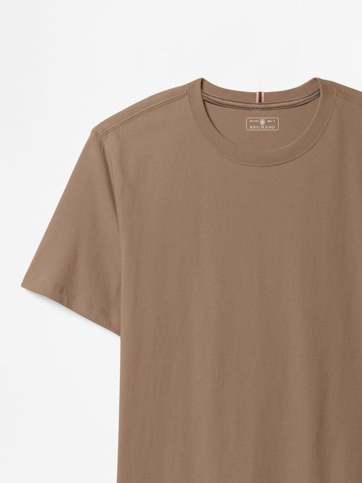 Brown Regular Fit Crew Neck T-Shirt