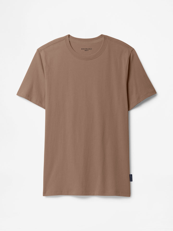 Brown 100% Cotton Basic Tee - Women