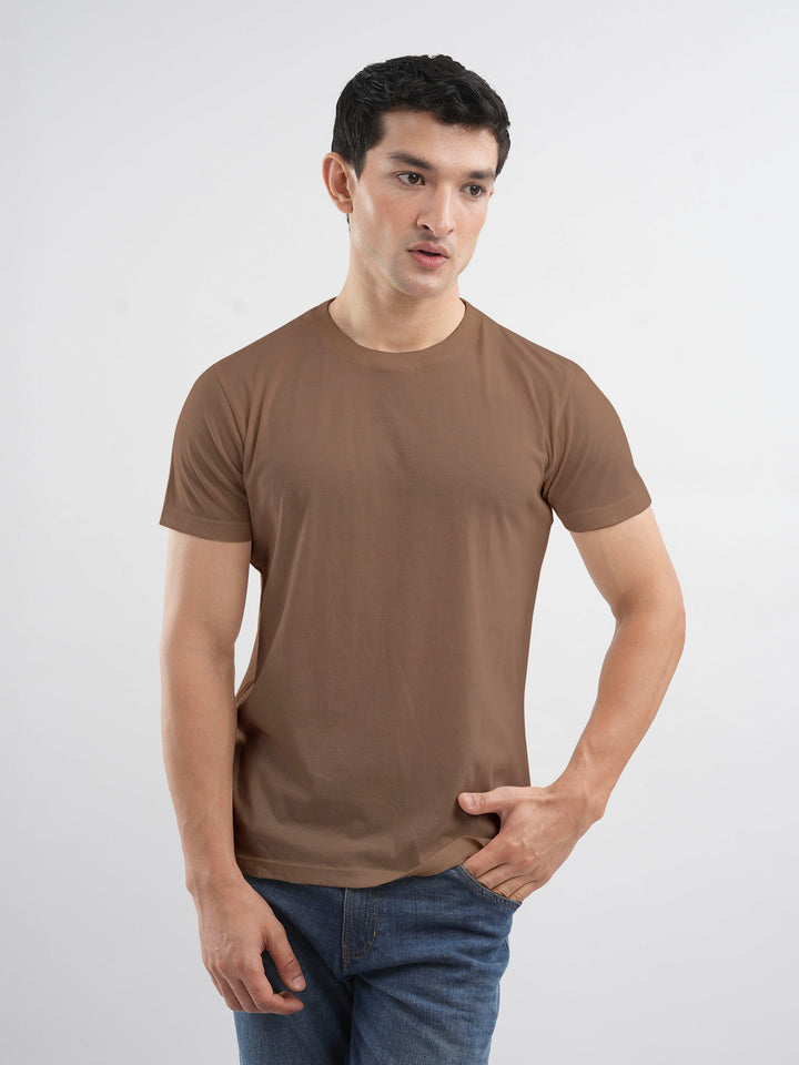 Brown 100% Cotton Basic Tee