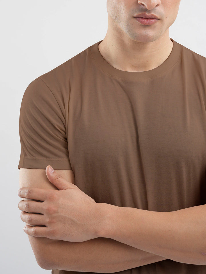 Brown 100% Cotton Basic Tee