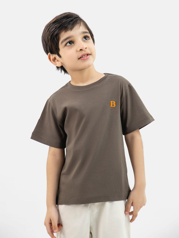 Brown 100% Cotton Casual Tee Brumano Pakistan