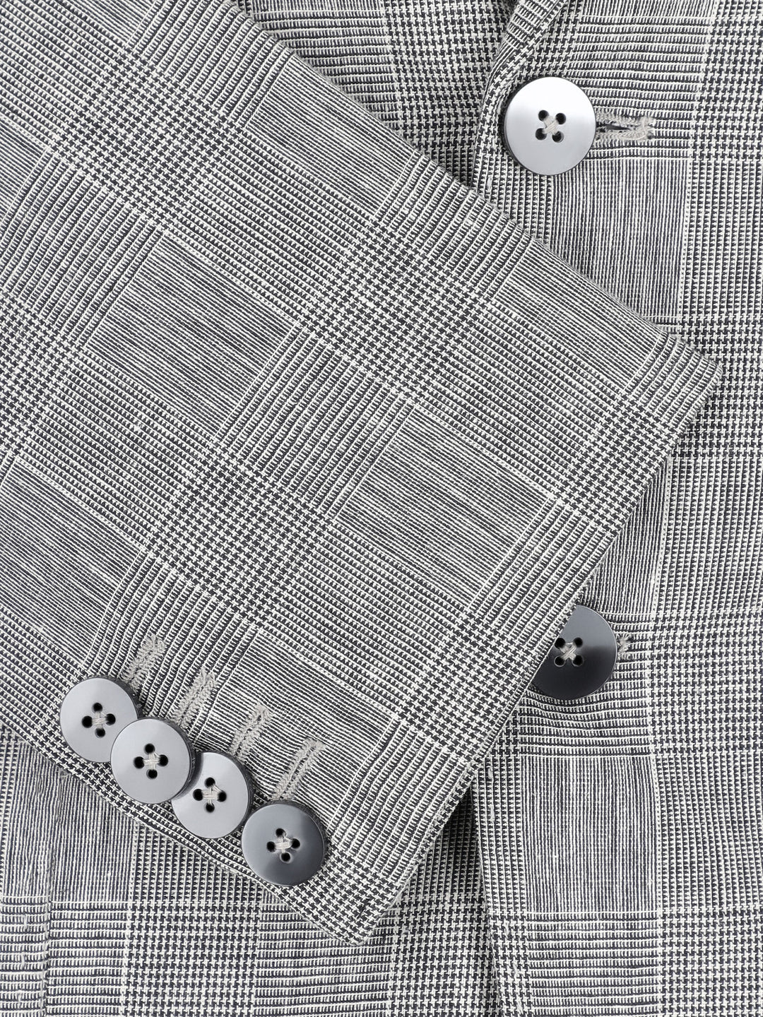 Brown 100% Linen Checkered Blazer