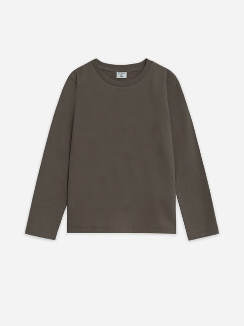 Brown Basic Long Sleeve Casual T-Shirt - Junior