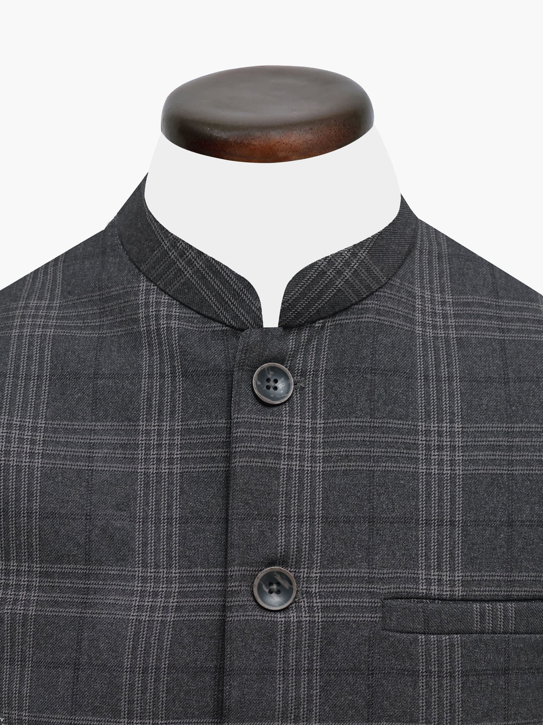 Brown Checkered Formal Waistcoat