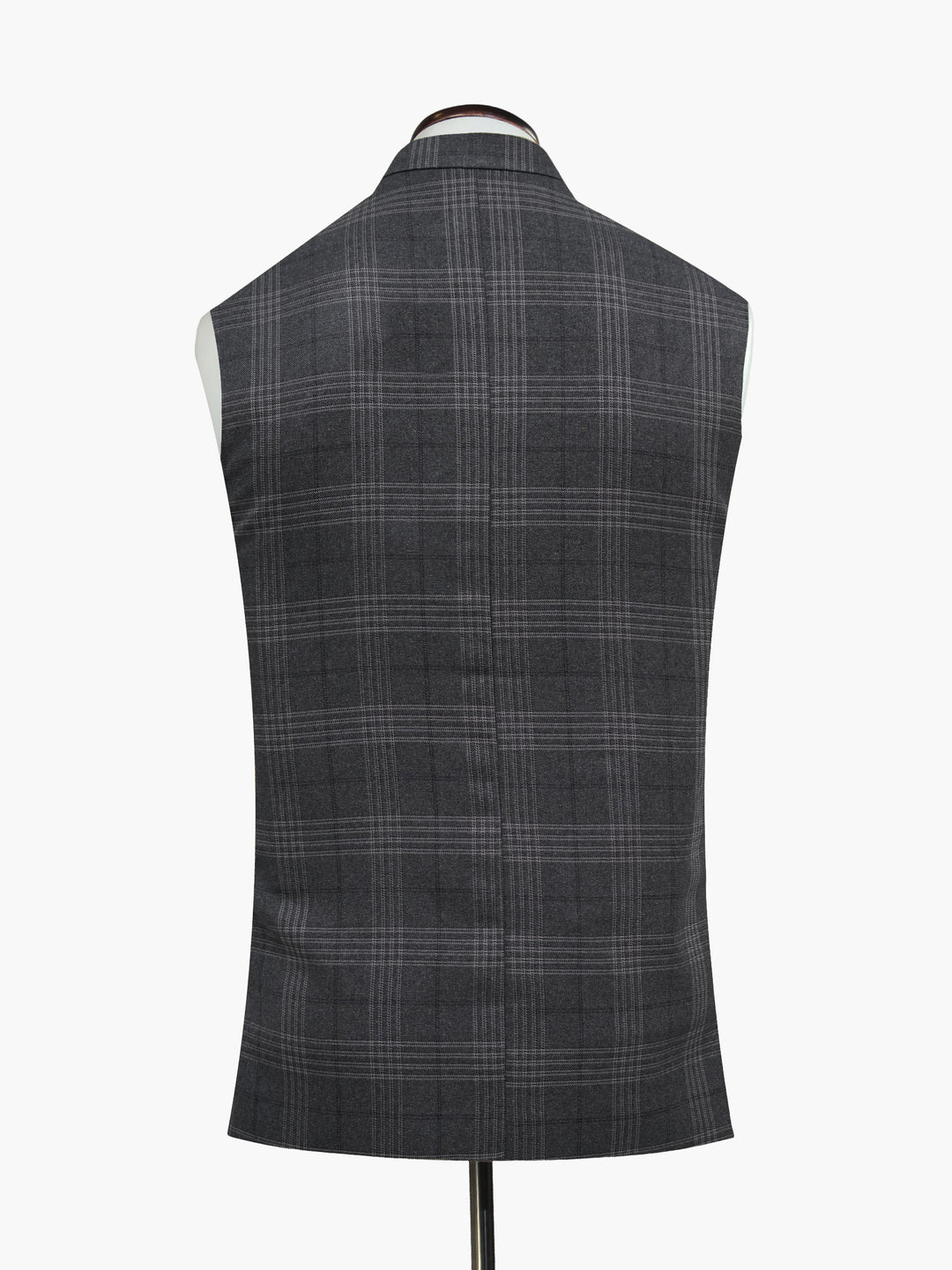 Brown Checkered Formal Waistcoat