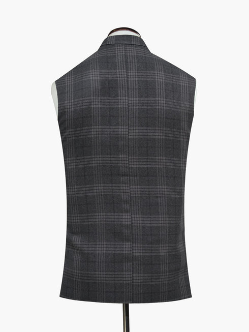 Brown Checkered Formal Waistcoat
