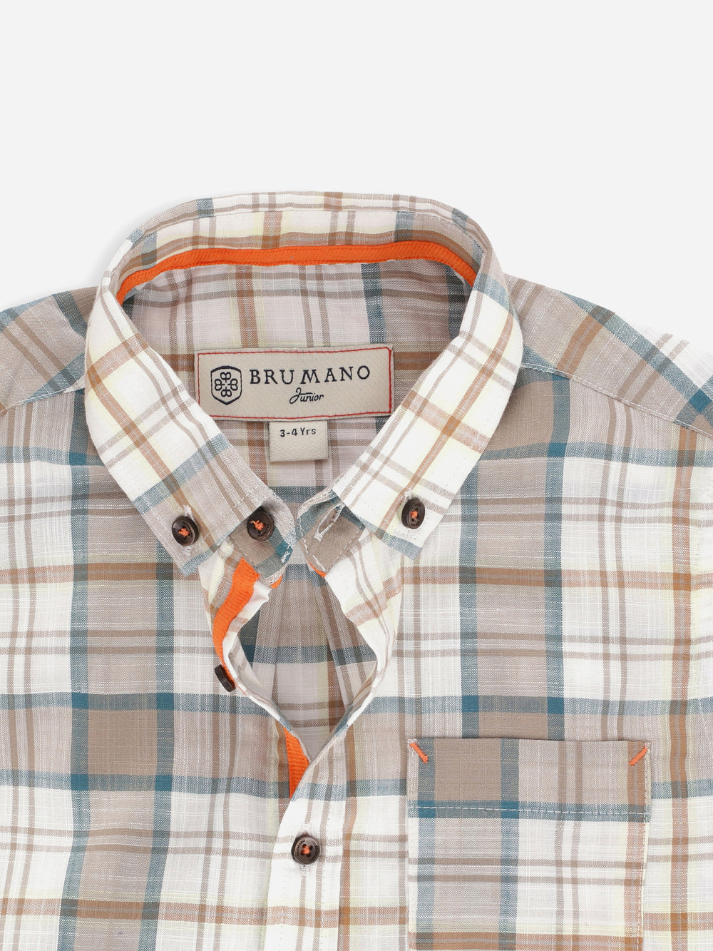 Brown Checkered Half Sleeve Casual Shirt