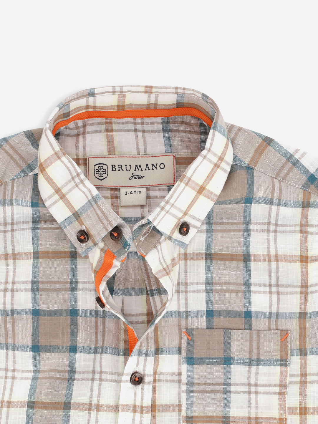 Brown Checkered Half Sleeve Casual Shirt Brumano Pakistan