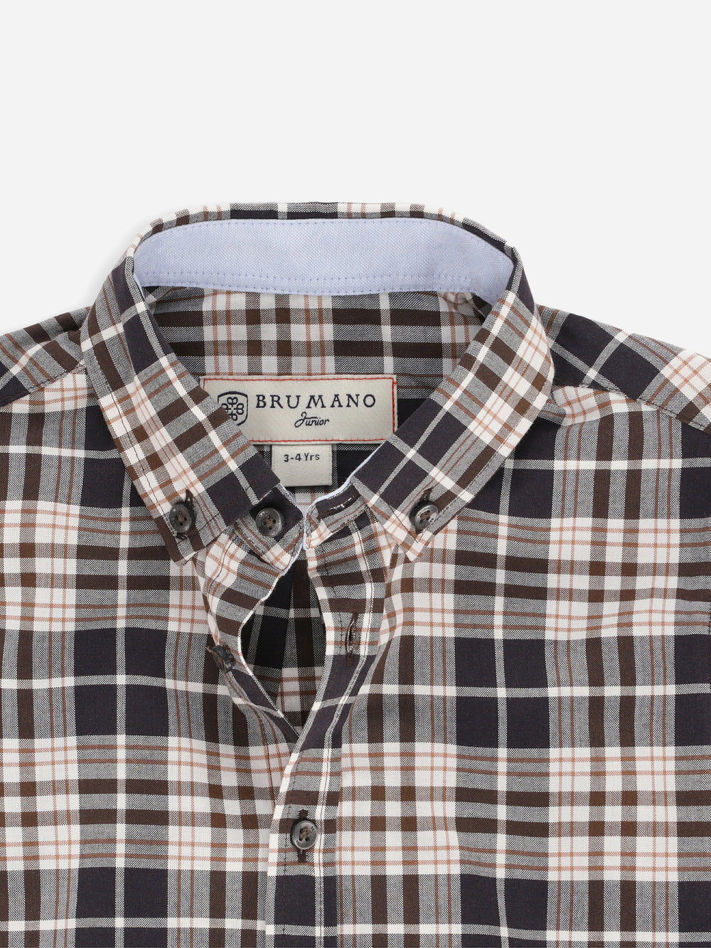 Brown Checkered Long Sleeve Casual Shirt