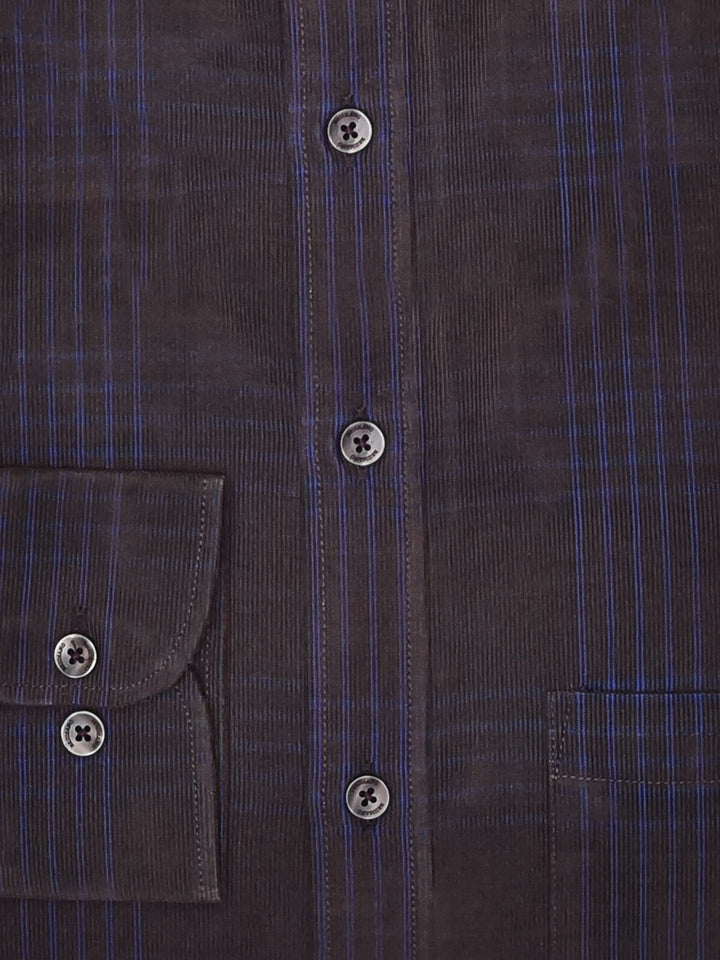 Brown Corduroy Checkered Shirt - Exclusive