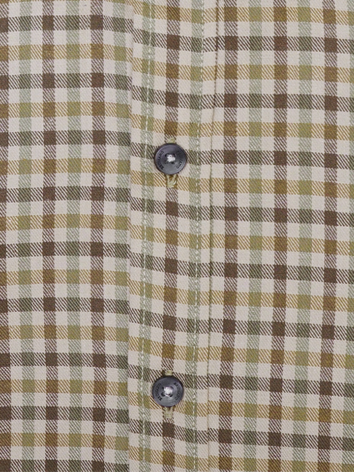 Brown Flannel Gingham Checkered Shirt