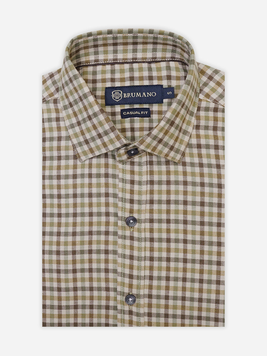 Brown Flannel Gingham Checkered Shirt