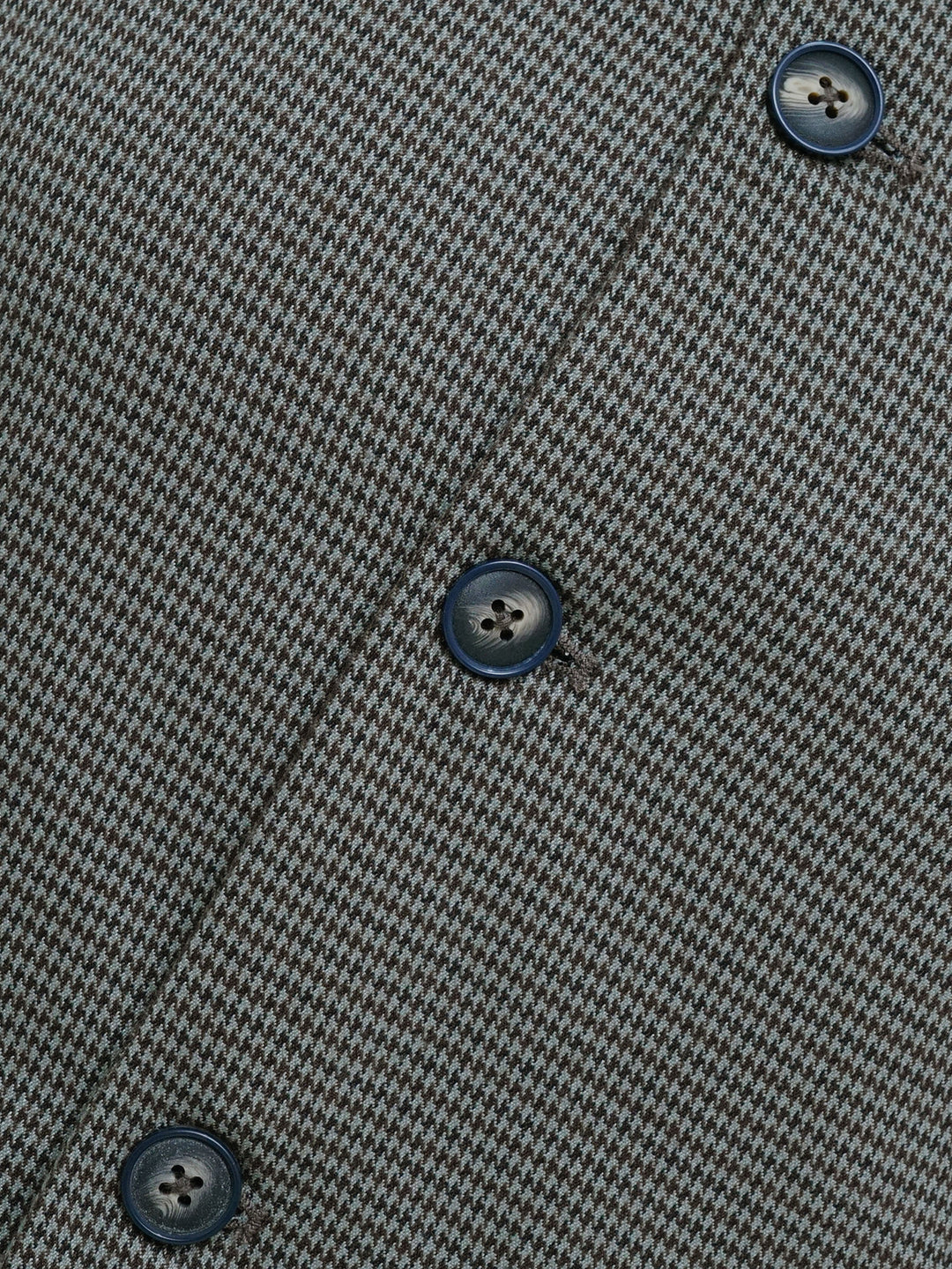 Brown Houndstooth Structured Waistcoat