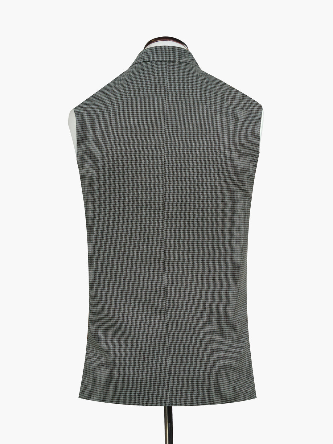 Brown Houndstooth Structured Waistcoat