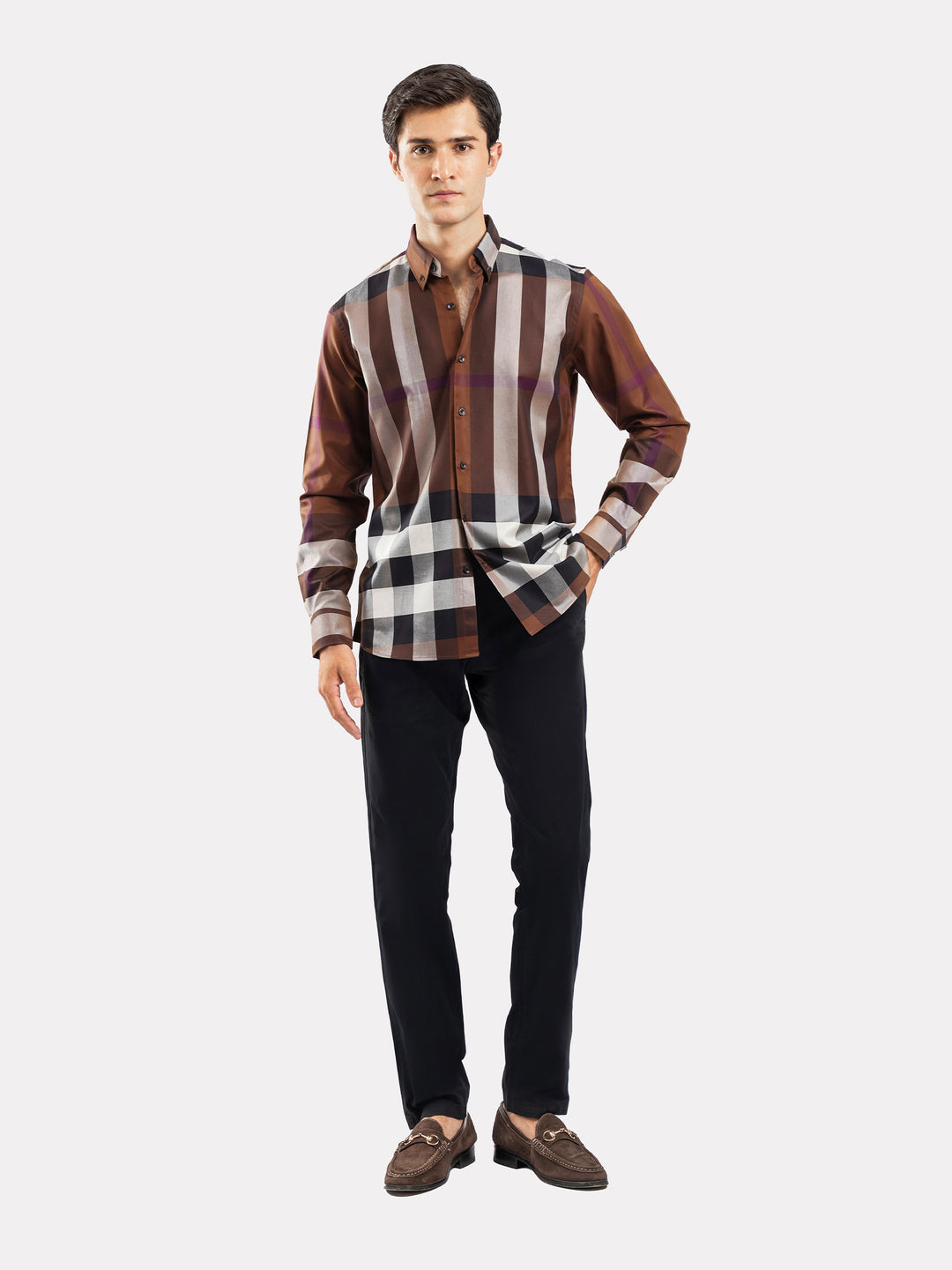 Brown Large Checkered Shirt