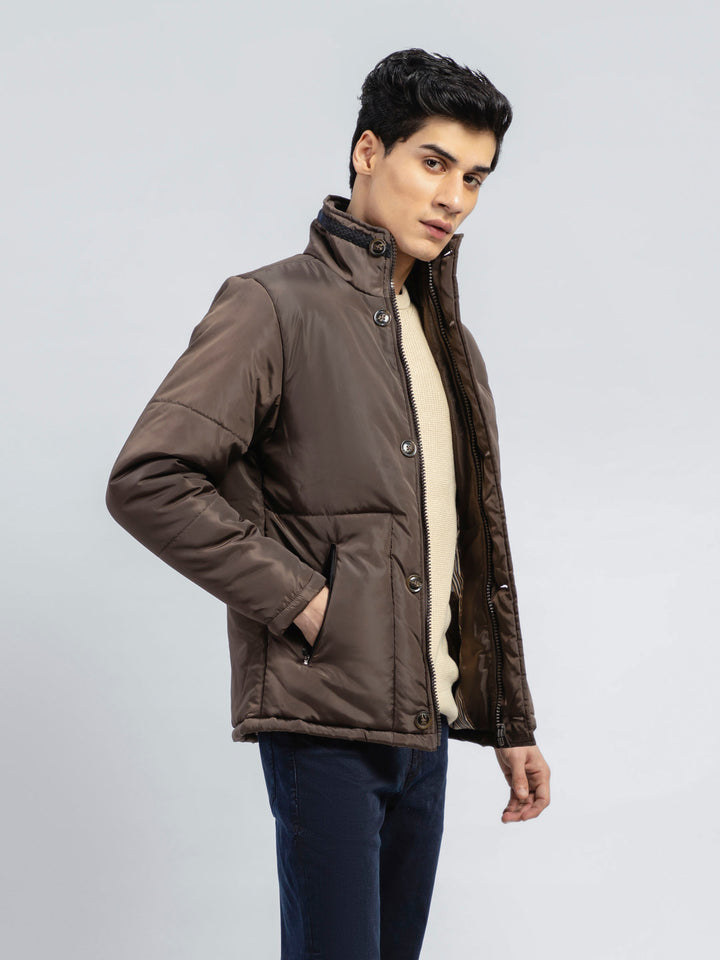 Brown Quilted Puffer Jacket Brumano Pakistan