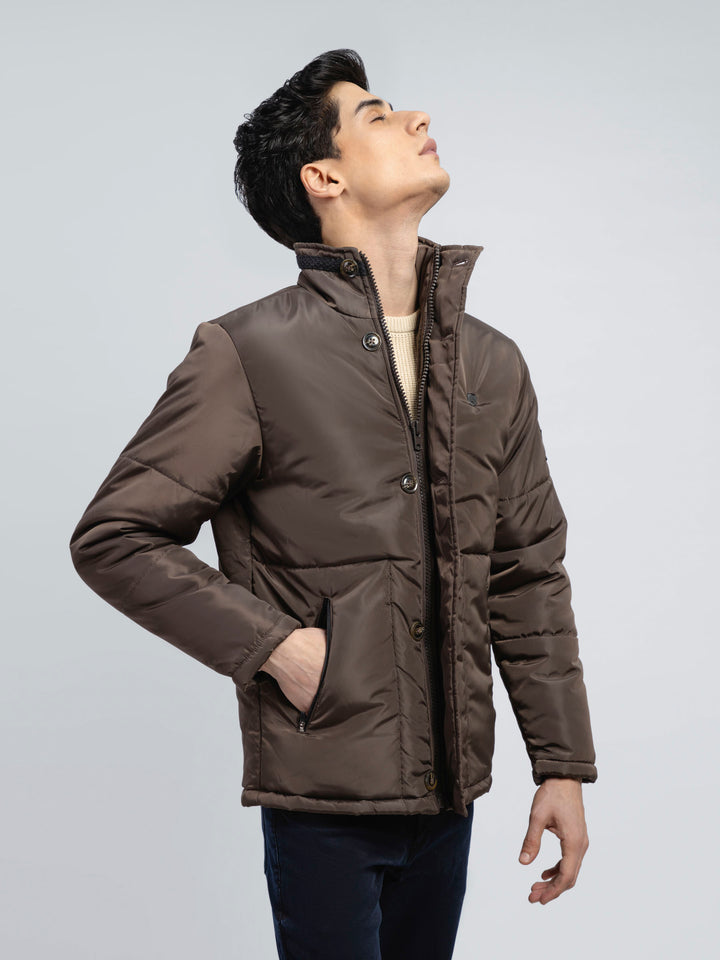 Brown Quilted Puffer Jacket Brumano Pakistan