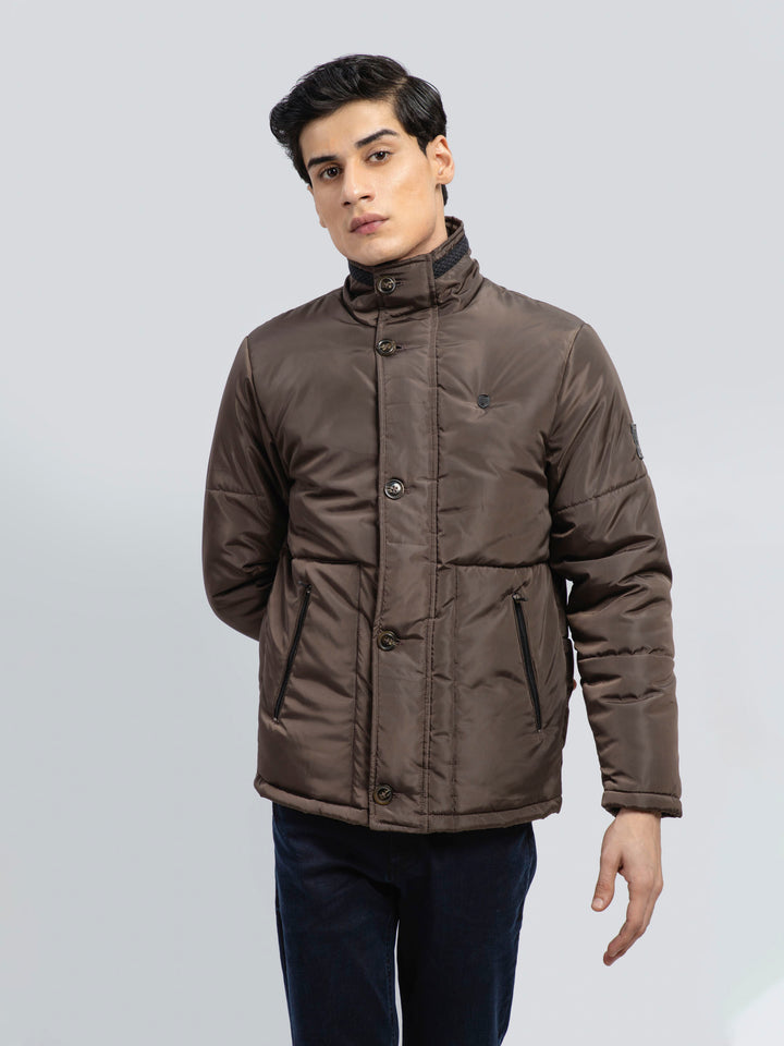 Brown Quilted Puffer Jacket Brumano Pakistan