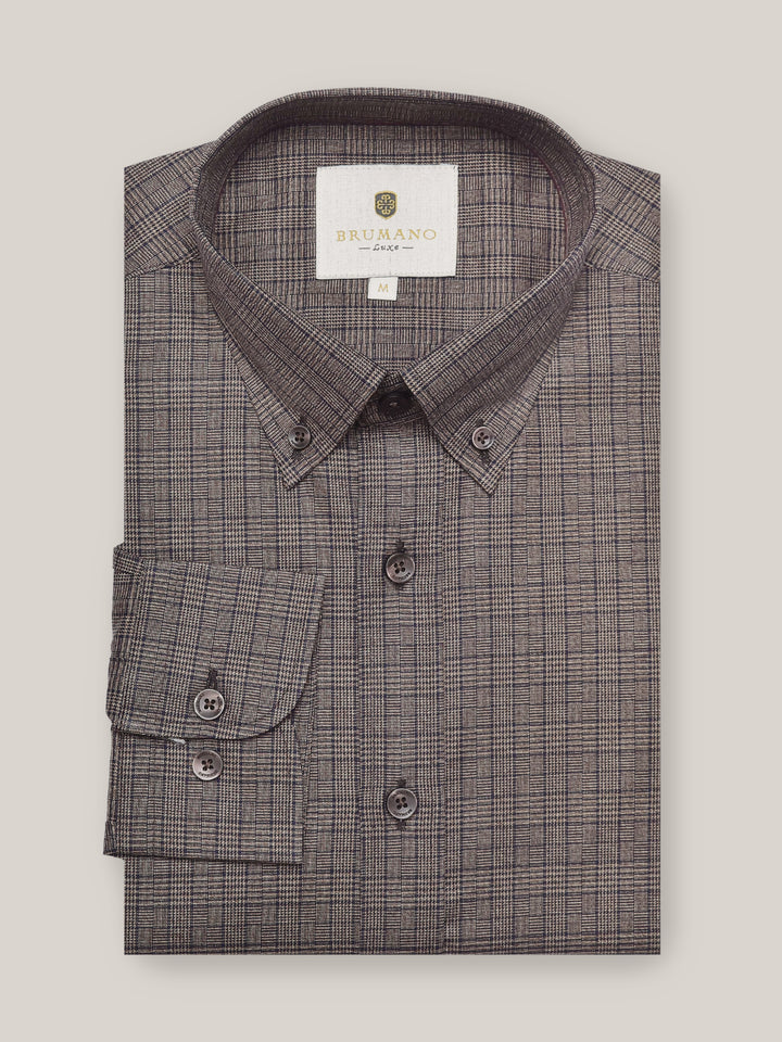 Brown Shepherd Checkered Shirt - Exclusive Brumano Pakistan