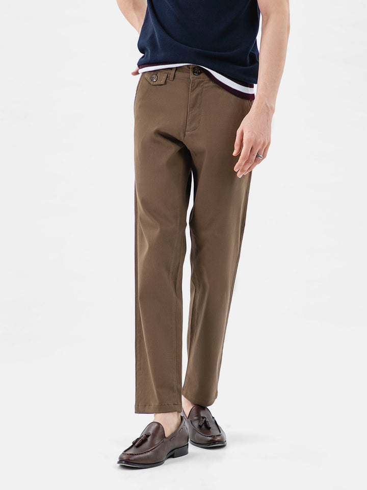Brown Structured Casual Fit Chinos Brumano Pakistan
