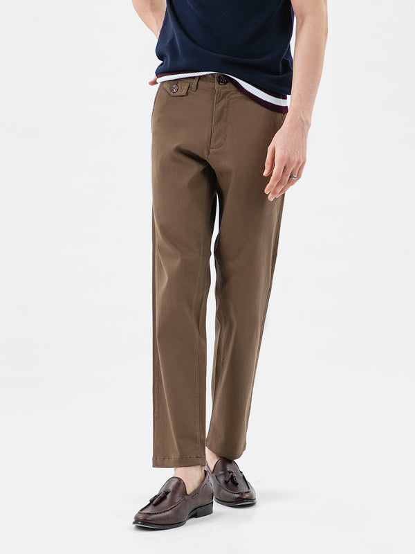 Brown Structured Casual Fit Chinos Brumano Pakistan