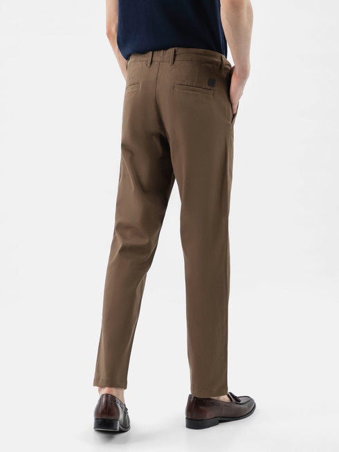 Brown Structured Casual Fit Chinos Brumano Pakistan