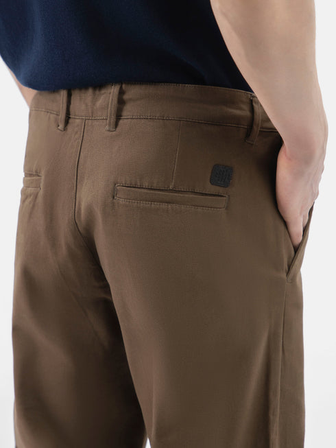 Brown Structured Casual Fit Chinos Brumano Pakistan