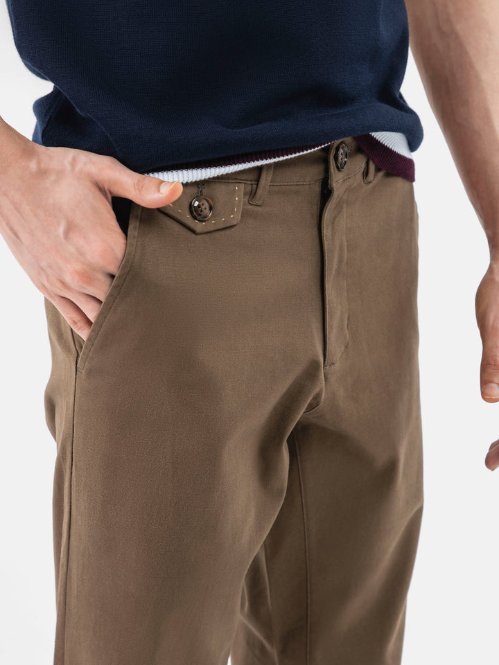 Brown Structured Casual Fit Chinos Brumano Pakistan