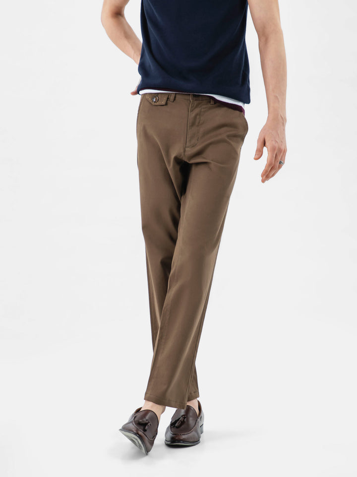Brown Structured Casual Fit Chinos Brumano Pakistan