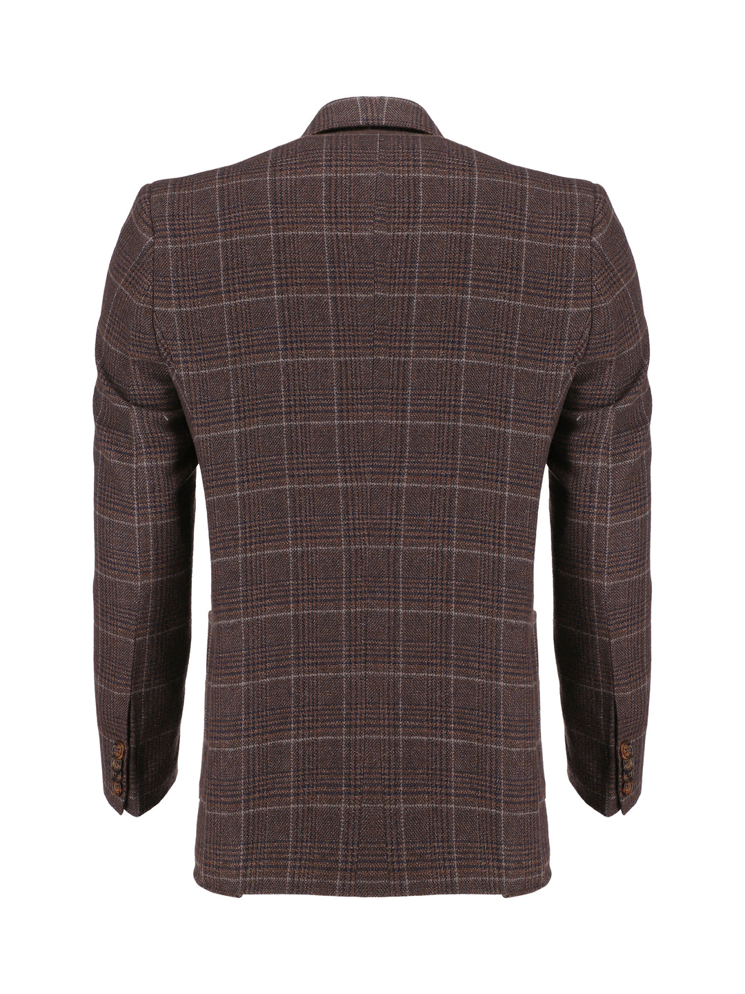 Brown Wool & Cashmere Checkered Blazer - Sartoria Brumano Pakistan
