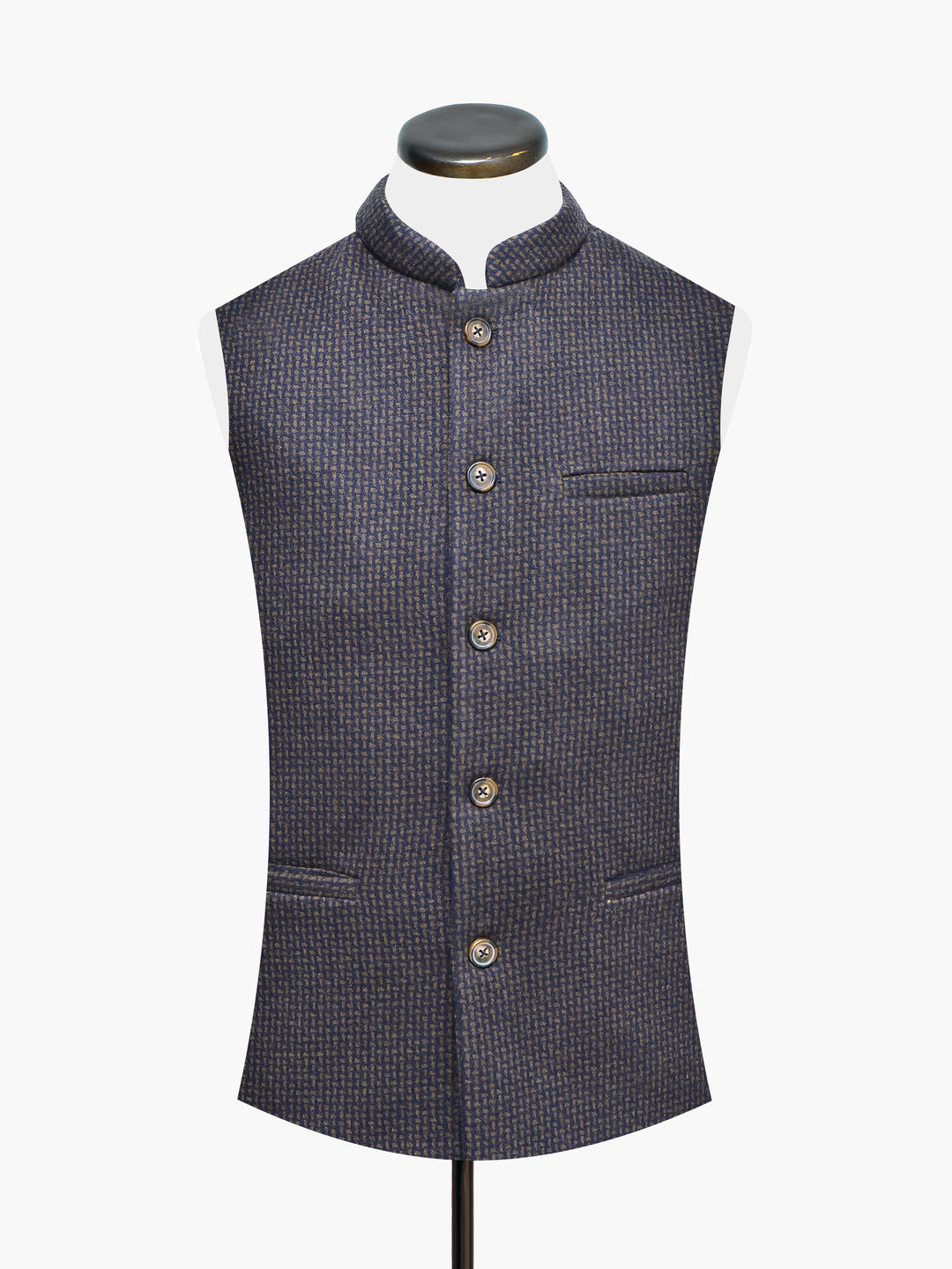 Brown navywoolpatternedwaistcoatbrumanopakistan6