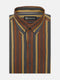 Brown & Yellow Striped Button Down Shirt