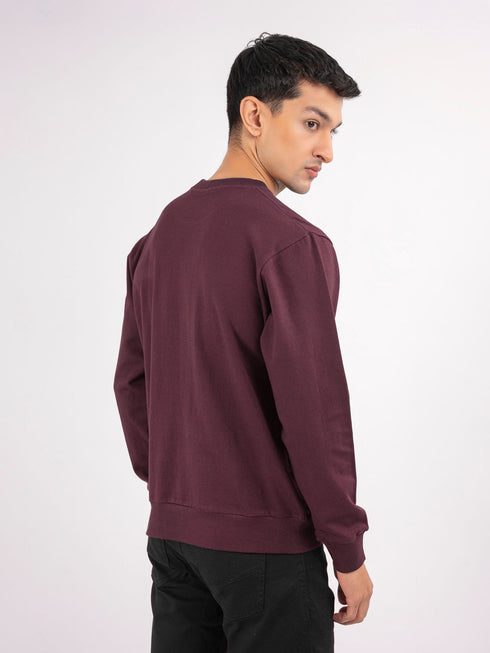 Burgundy Long Sleeve Crew neck Sweatshirt