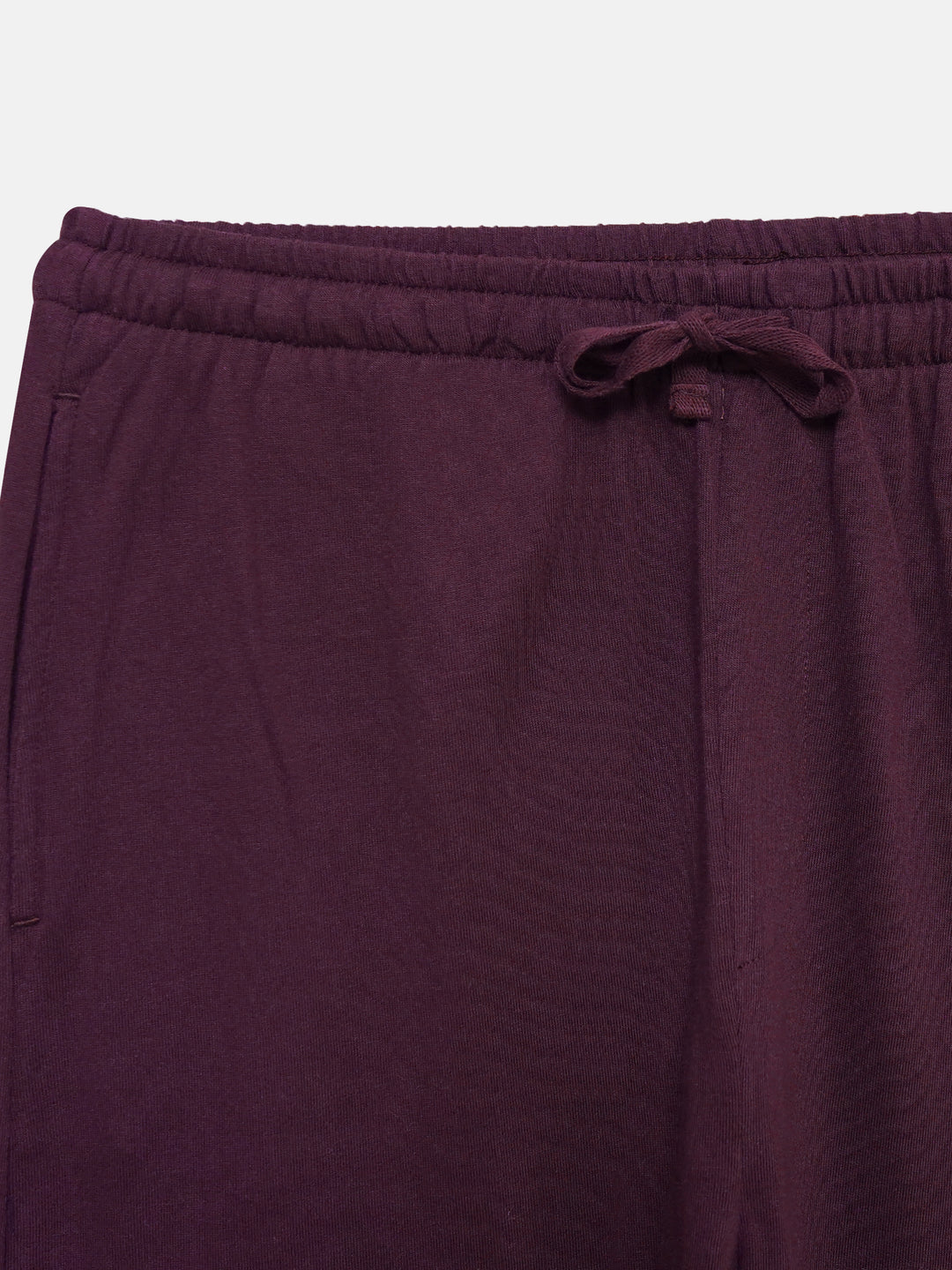 Close up of burgundy cotton pajama fabric texture